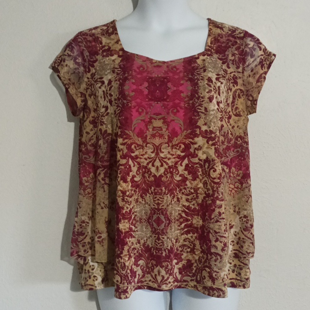 Notations sheer layered top size L